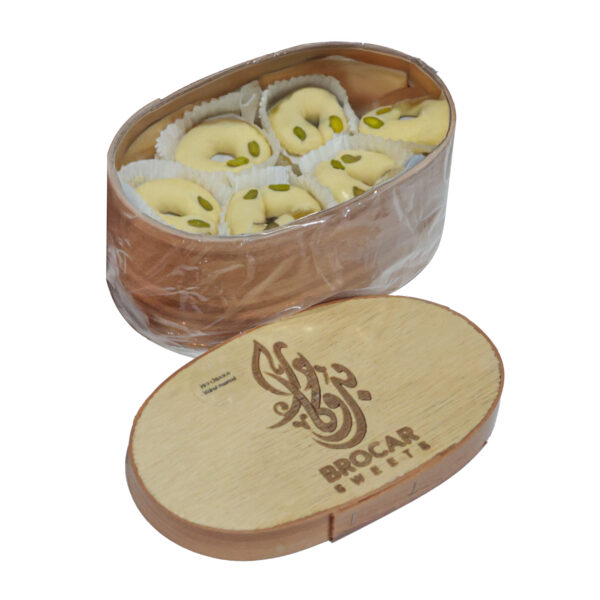 Ghraibeh “Old Days” – 600g | Traditional Middle Eastern Butter Cookies In Elegant Oval Wooden Box